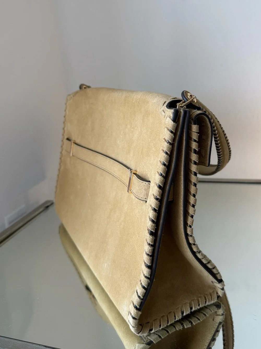 Tory Burch LEE RADZIWILL LARGE SUEDE SHOULDER BAG $1,260